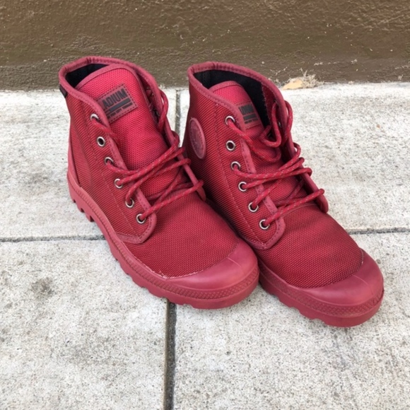 maroon palladium boots